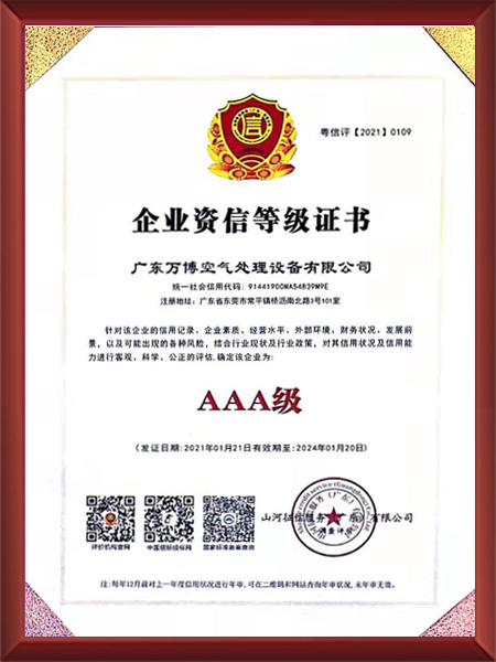 企业资信等级证书